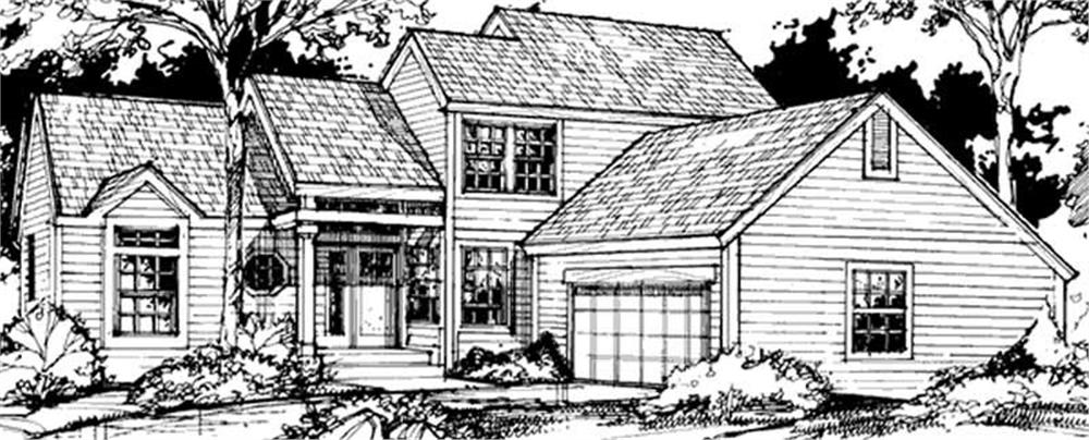 Front view of Cape Cod home (ThePlanCollection: House Plan #146-1347)