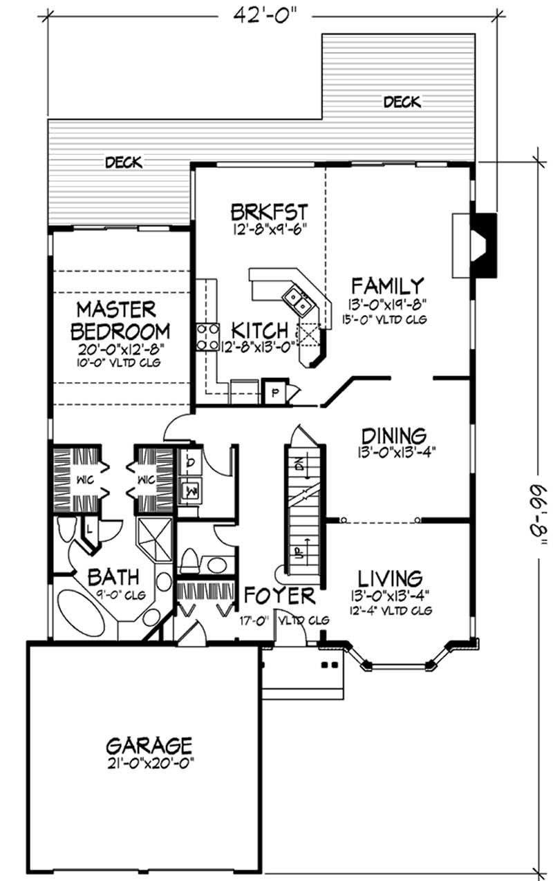 Floor Plan First Story of Cape Cod Plan #146-1348