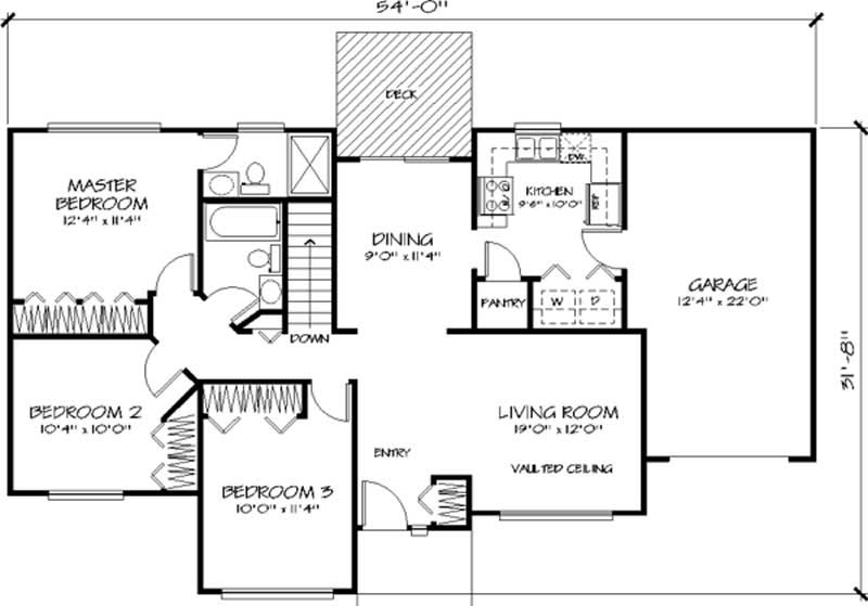 Floor Plan First Story of Country Plan #146-1386