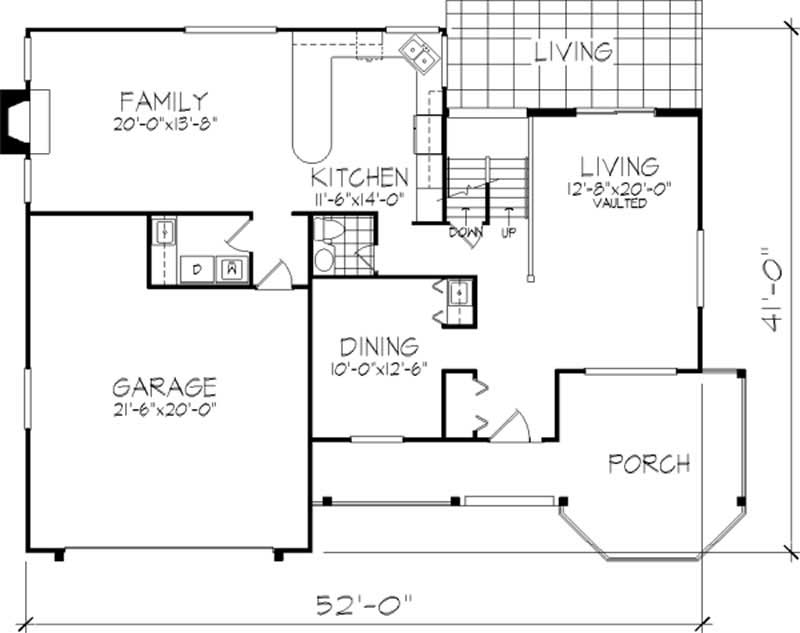 Floor Plan First Story of Country Plan #146-1398
