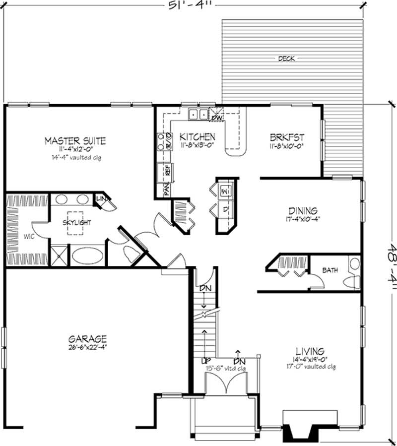 Floor Plan First Story of Cape Cod Plan #146-1400