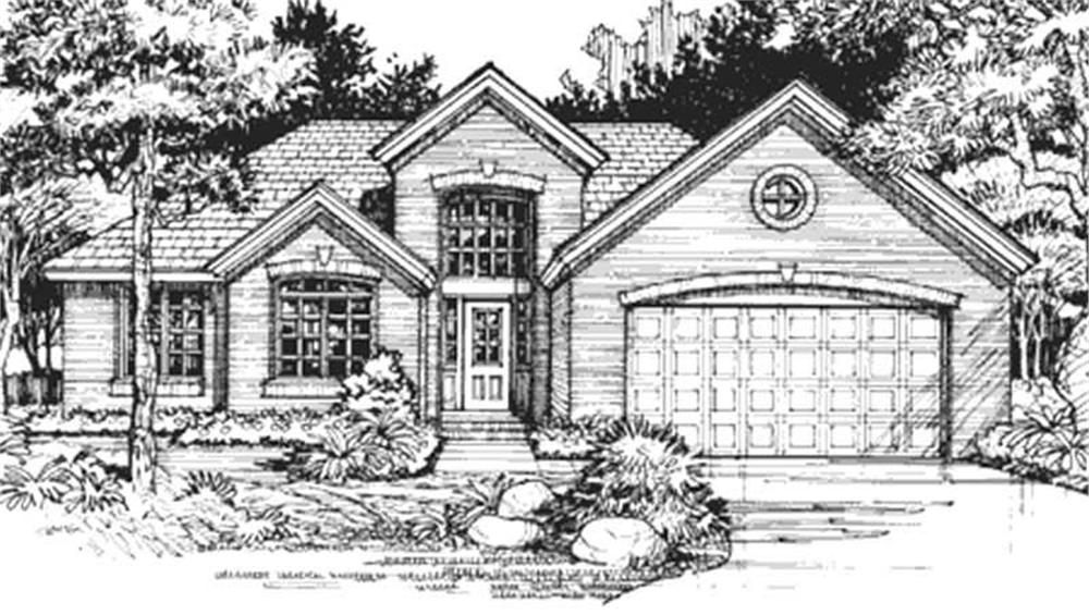 Front view of Country home (ThePlanCollection: House Plan #146-1403)