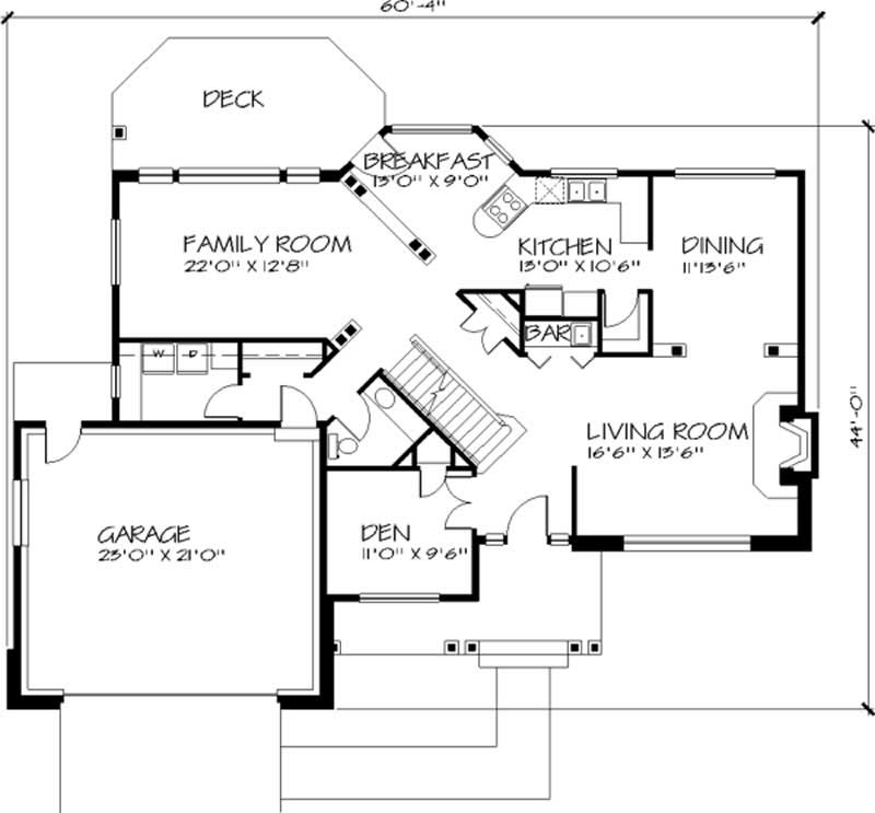 Floor Plan First Story of Country Plan #146-1404
