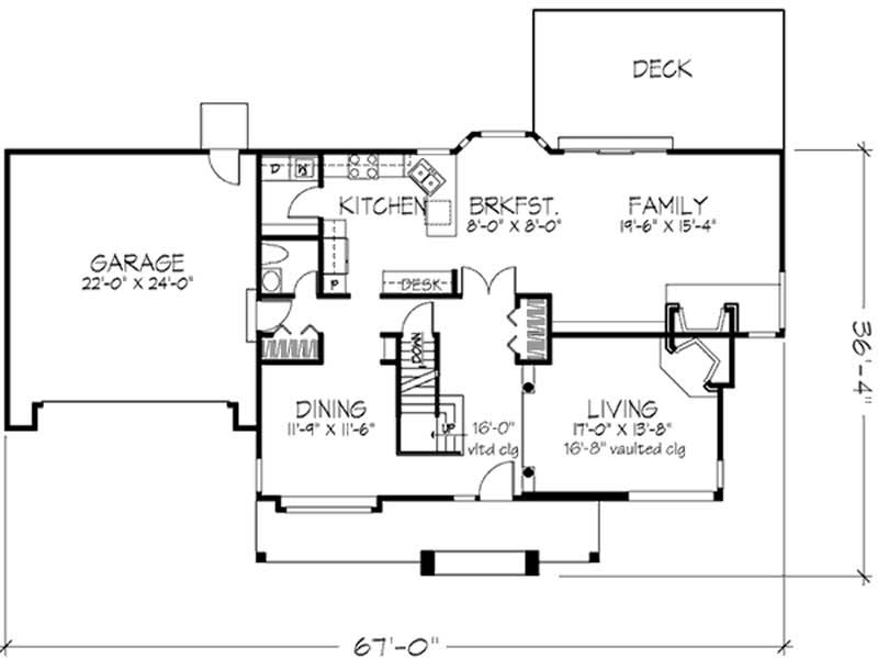 Floor Plan First Story of Country Plan #146-1405
