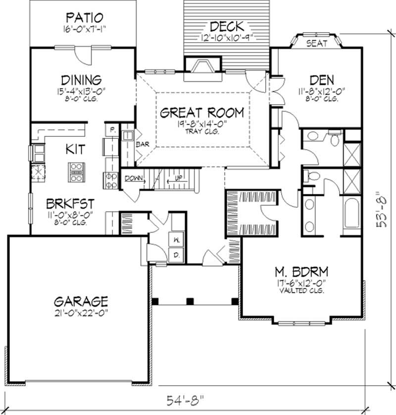 Floor Plan First Story of Cape Cod Plan #146-1423