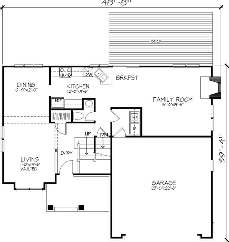Floor Plan First Story of Country Plan #146-1429