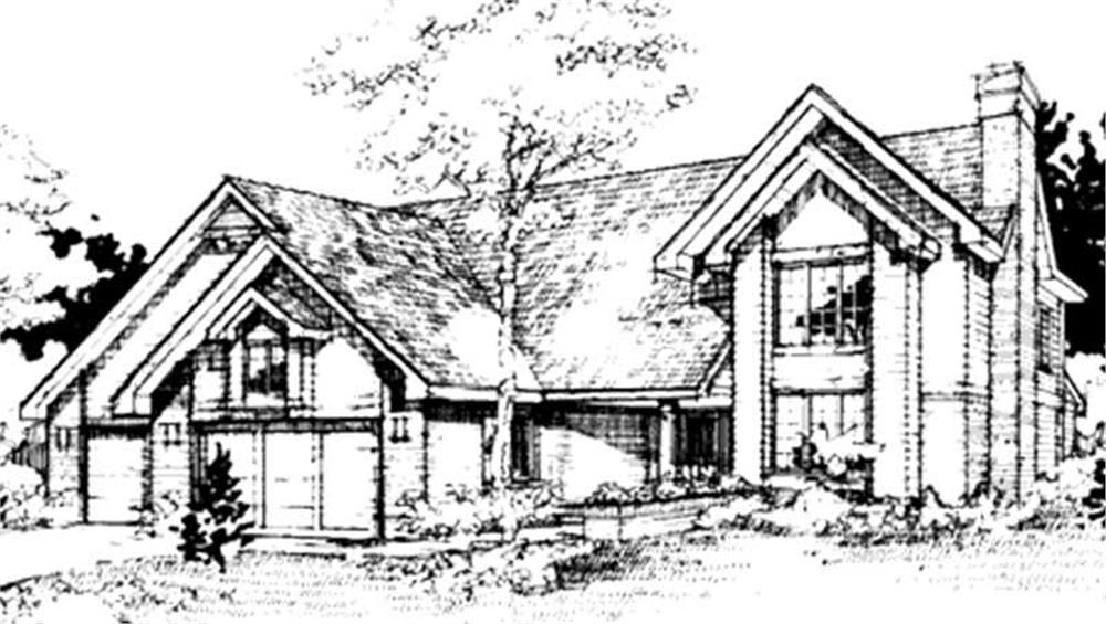 Front view of Country home (ThePlanCollection: House Plan #146-1430)