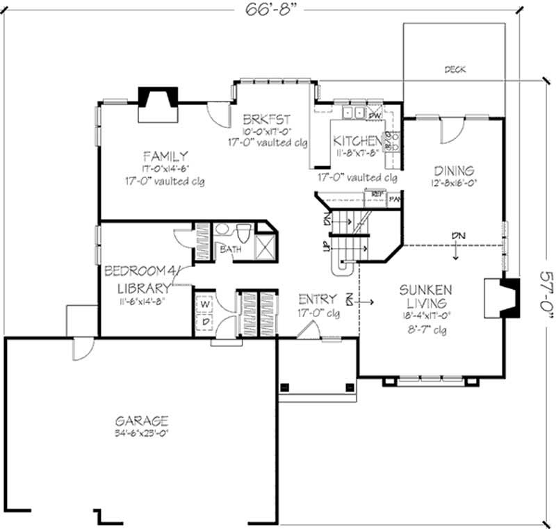 Floor Plan First Story of Country Plan #146-1430