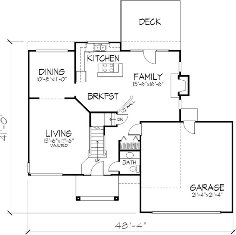 Floor Plan First Story of Country Plan #146-1433