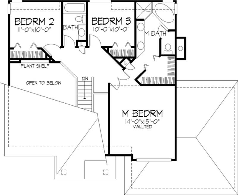 Floor Plan Second Story of Country Plan #146-1433