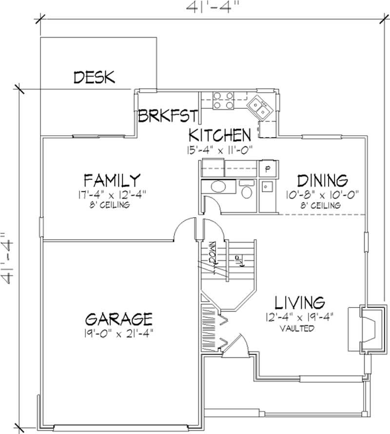 Floor Plan First Story of Country Plan #146-1438