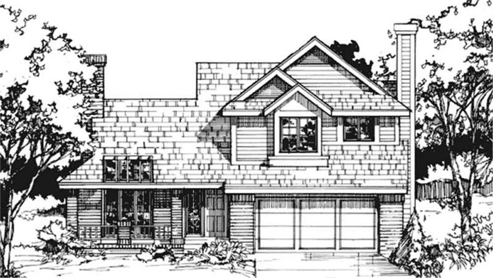 Front view of Country home (ThePlanCollection: House Plan #146-1439)