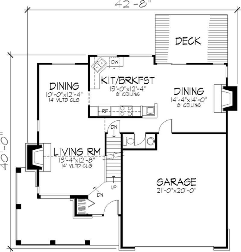 Floor Plan First Story of Country Plan #146-1439