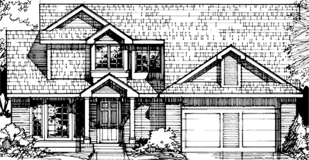 Front view of Bungalow home (ThePlanCollection: House Plan #146-1443)