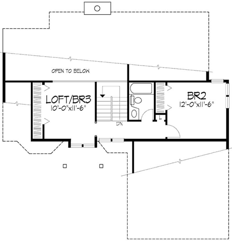 Floor Plan Second Story of Cape Cod Plan #146-1443