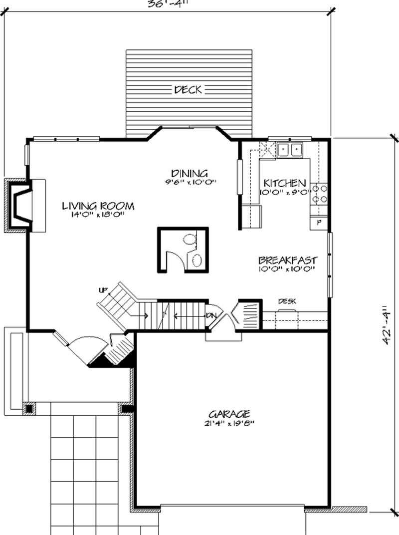 Floor Plan First Story of Country Plan #146-1450