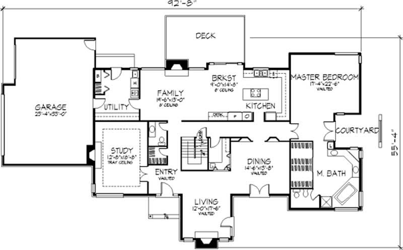 Floor Plan First Story of Cape Cod Plan #146-1454