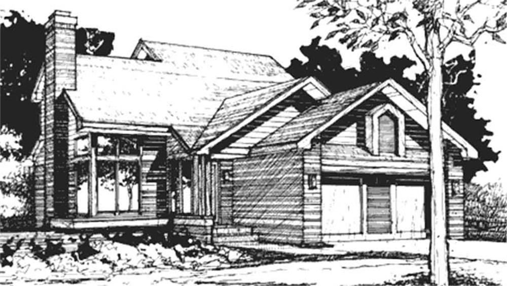 Front view of Cape Cod home (ThePlanCollection: House Plan #146-1457)