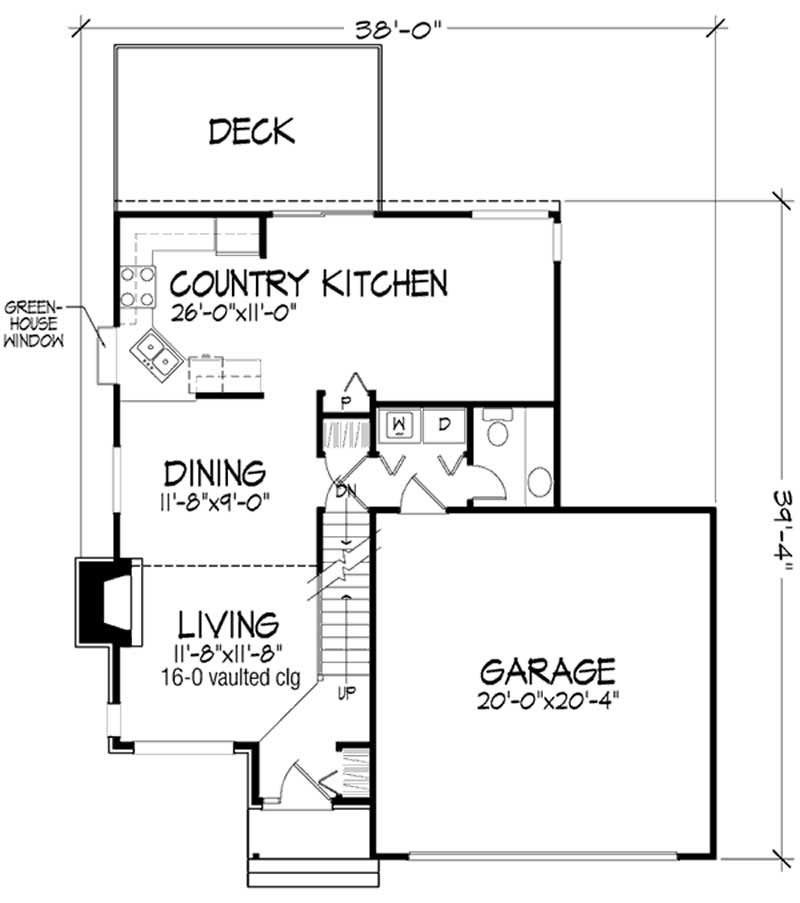 Floor Plan First Story of Ranch Plan #146-1463