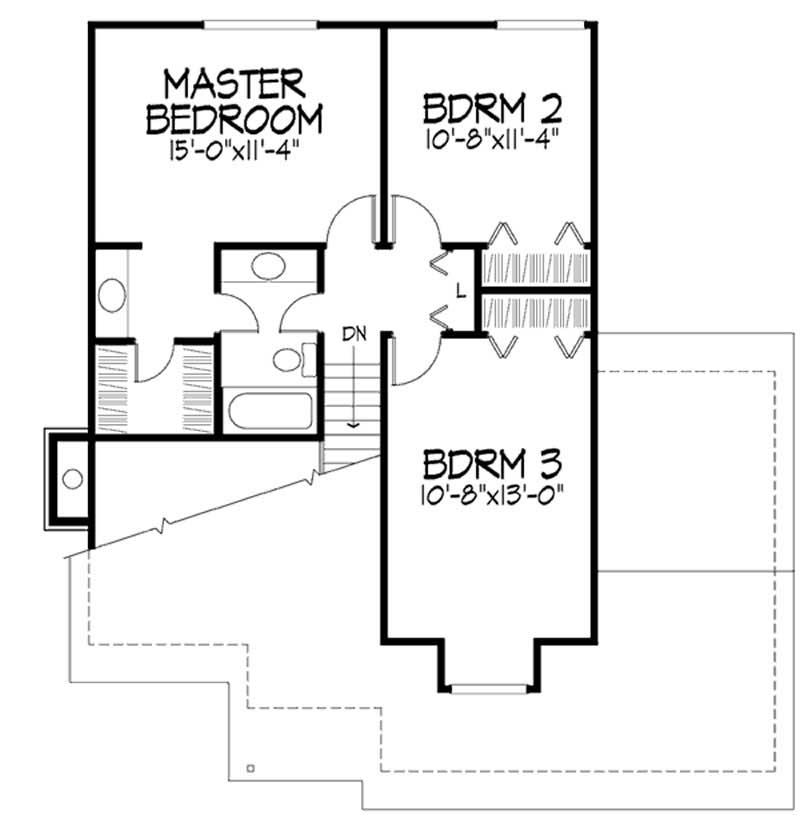 Floor Plan Second Story of Ranch Plan #146-1463