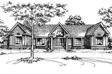 3-Bedroom, 3044 Sq Ft Ranch House Plan - 146-1470 - Front Exterior