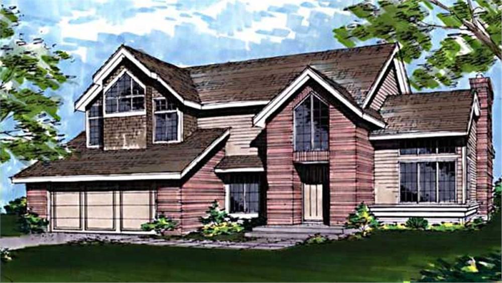 Front view of Contemporary home (ThePlanCollection: House Plan #146-1471)