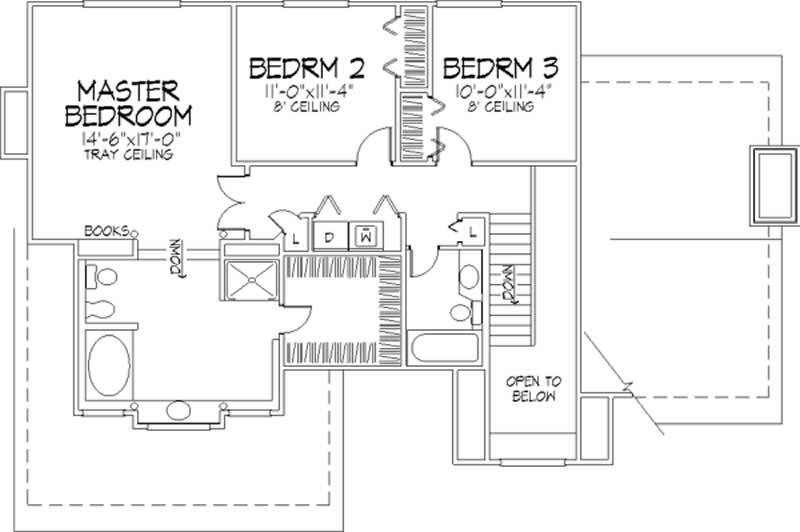Floor Plan Second Story of Ranch Plan #146-1471