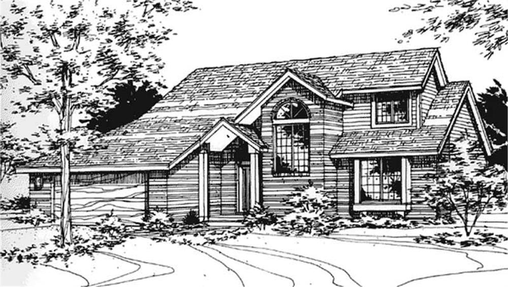 Front view of Contemporary home (ThePlanCollection: House Plan #146-1474)