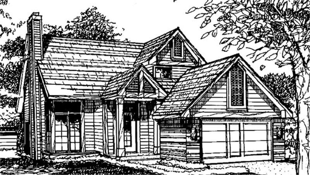 Front view of Bungalow home (ThePlanCollection: House Plan #146-1498)