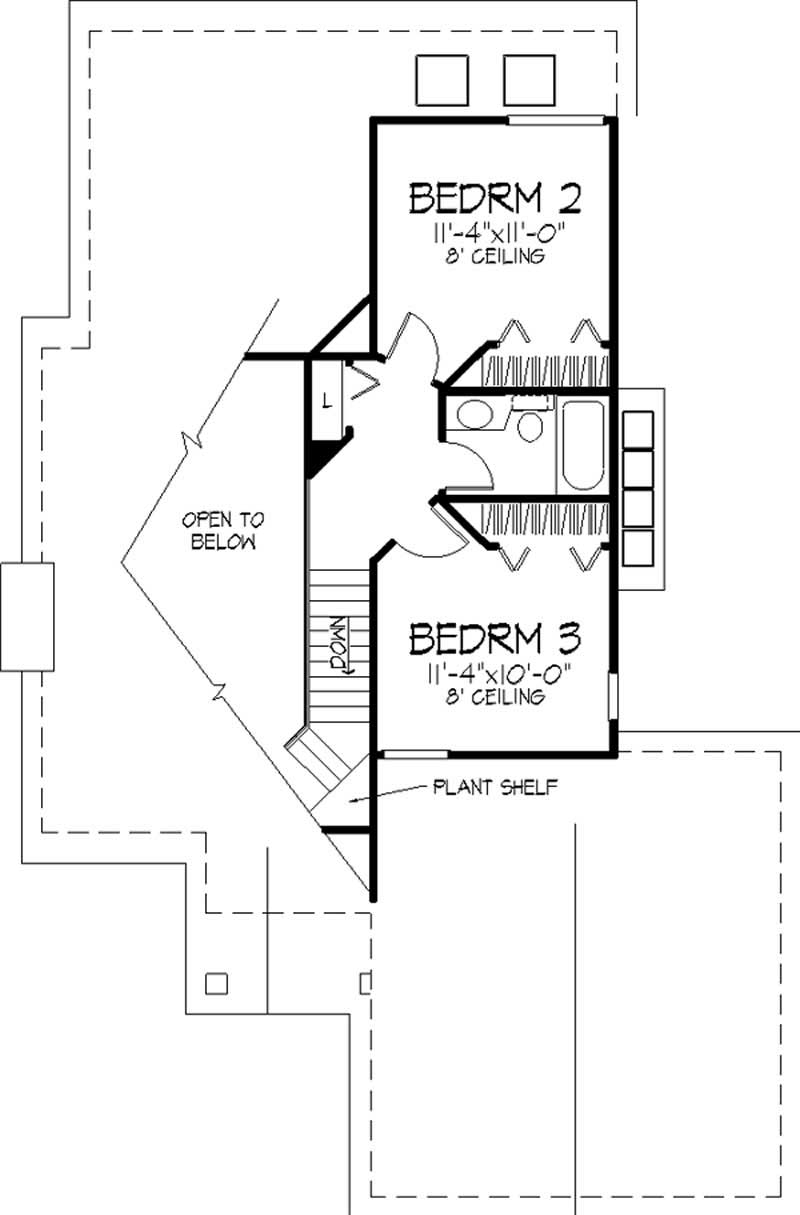 Floor Plan Second Story of Cape Cod Plan #146-1498