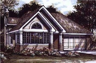 1-Bedroom, 1421 Sq Ft Bungalow House Plan - 146-1504 - Front Exterior