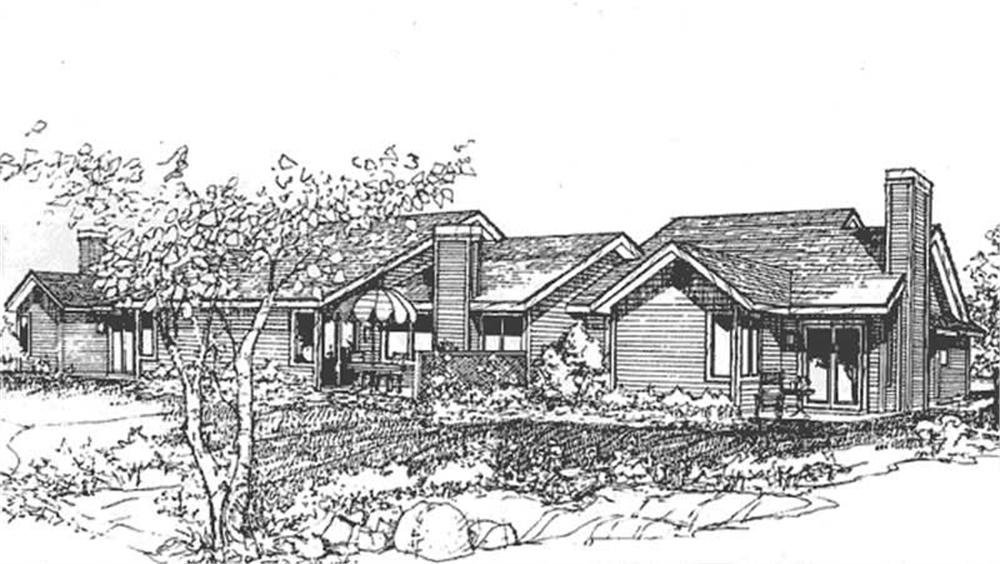 Front view of Duplex/Multi-Unit home (ThePlanCollection: House Plan #146-1510)