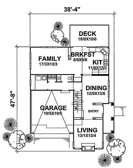 Floor Plan First Story of Country Plan #146-1527
