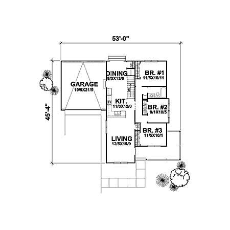 Floor Plan First Story of Craftsman Plan #146-1533