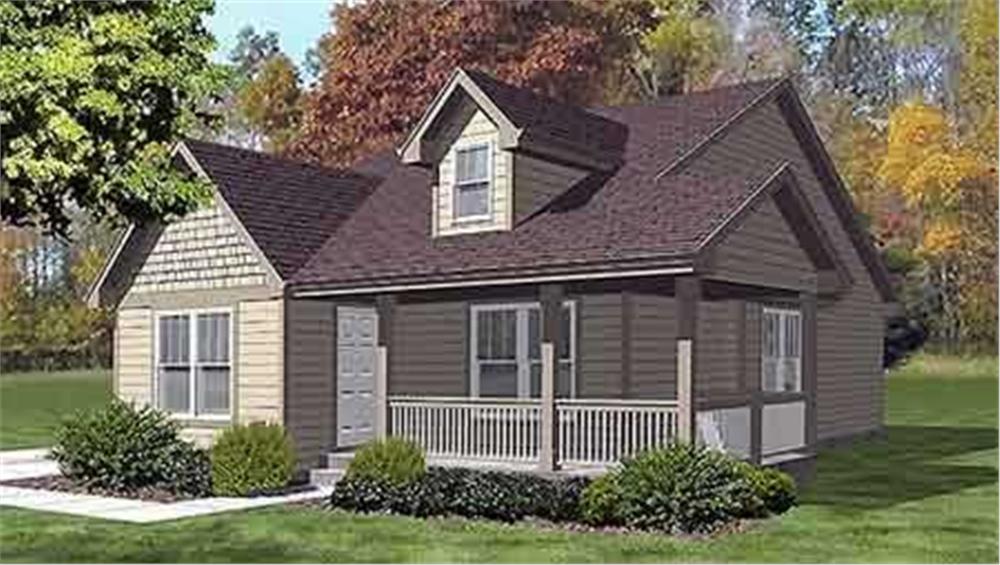Front view of Craftsman home (ThePlanCollection: House Plan #146-1533)