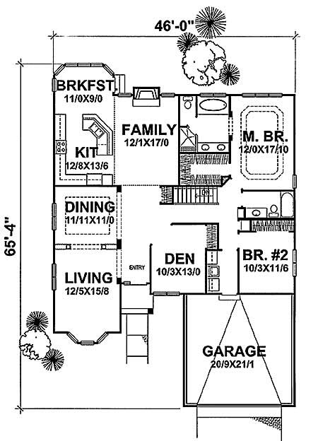 Floor Plan First Story of Country Plan #146-1541