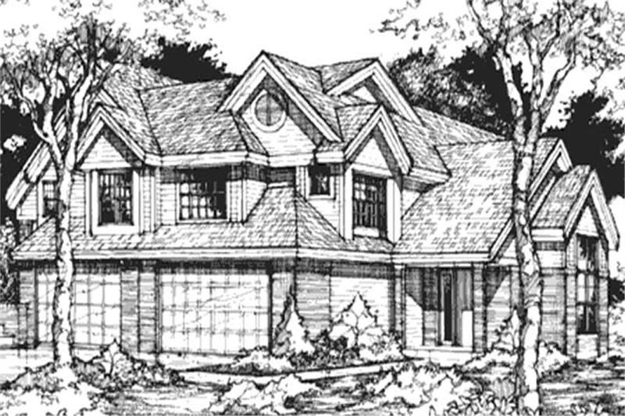 Front view of Duplex/Multi-Unit home (ThePlanCollection: House Plan #146-1545)