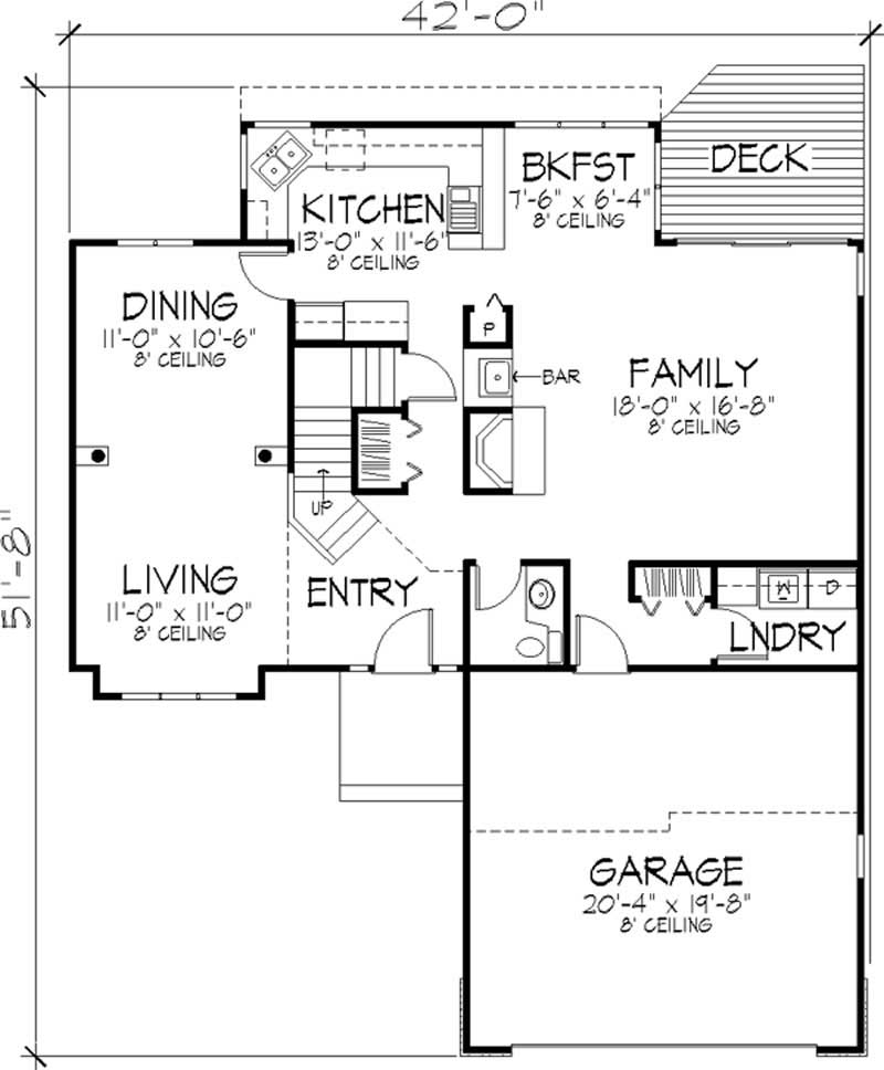 Floor Plan First Story of Country Plan #146-1546