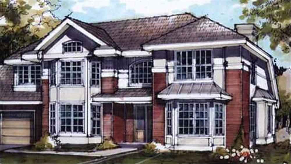 Front view of Country home (ThePlanCollection: House Plan #146-1547)