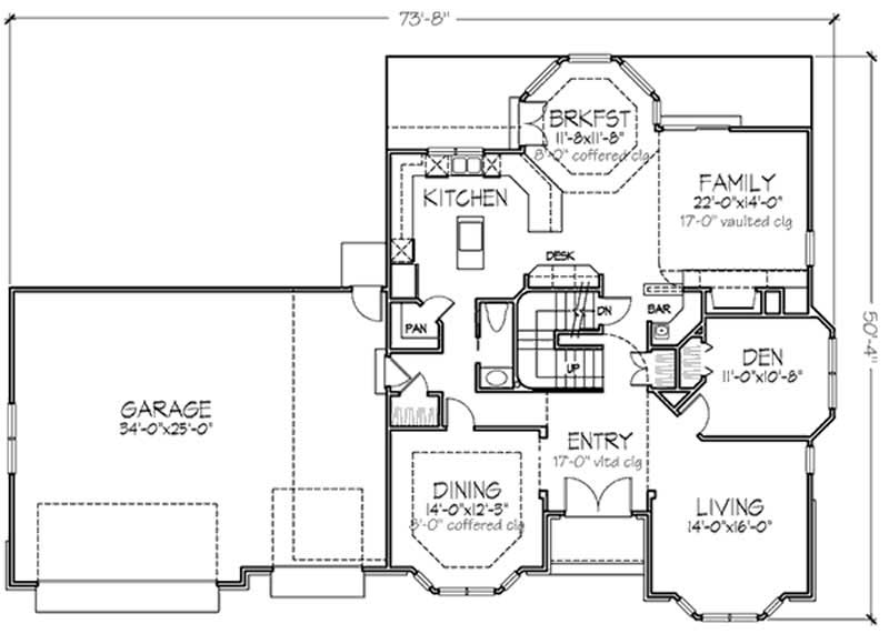 Floor Plan First Story of Country Plan #146-1547