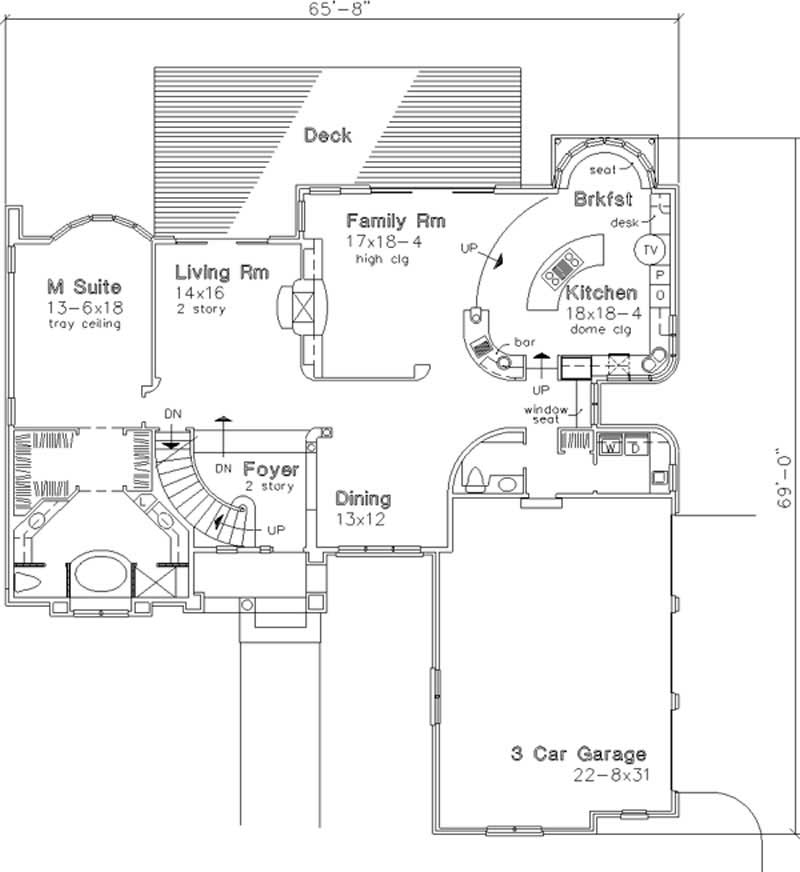 Floor Plan First Story of Cape Cod Plan #146-1593