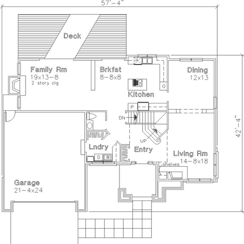 Floor Plan First Story of Country Plan #146-1594