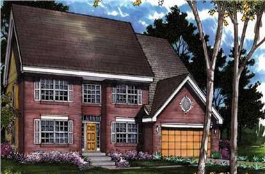 3-Bedroom, 2156 Sq Ft Colonial House Plan - 146-1595 - Front Exterior