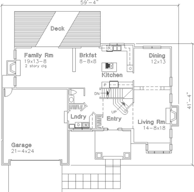 Floor Plan First Story of Country Plan #146-1596