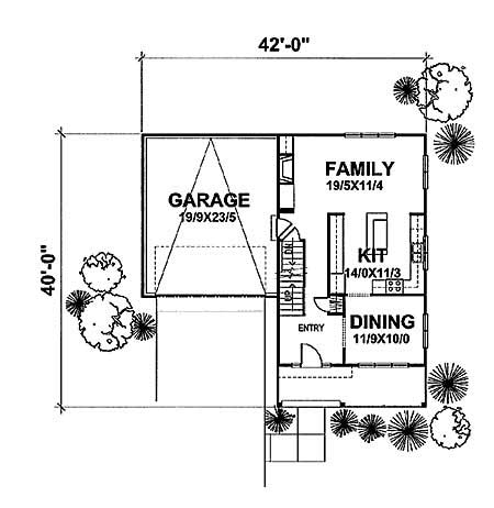 Floor Plan First Story of Country Plan #146-1600