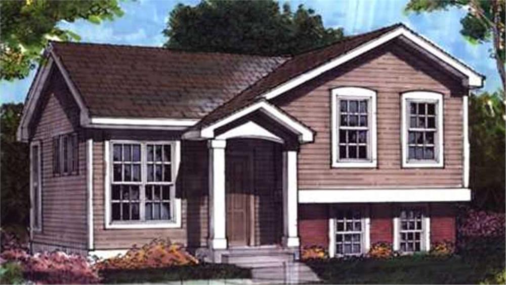 Front view of Country home (ThePlanCollection: House Plan #146-1604)
