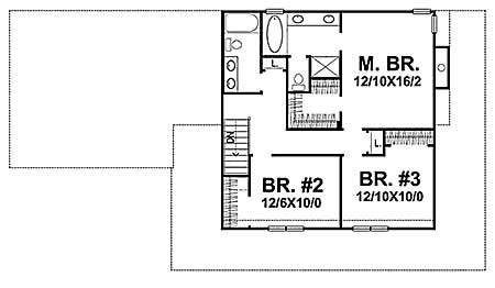 Floor Plan Second Story of Craftsman Plan #146-1607
