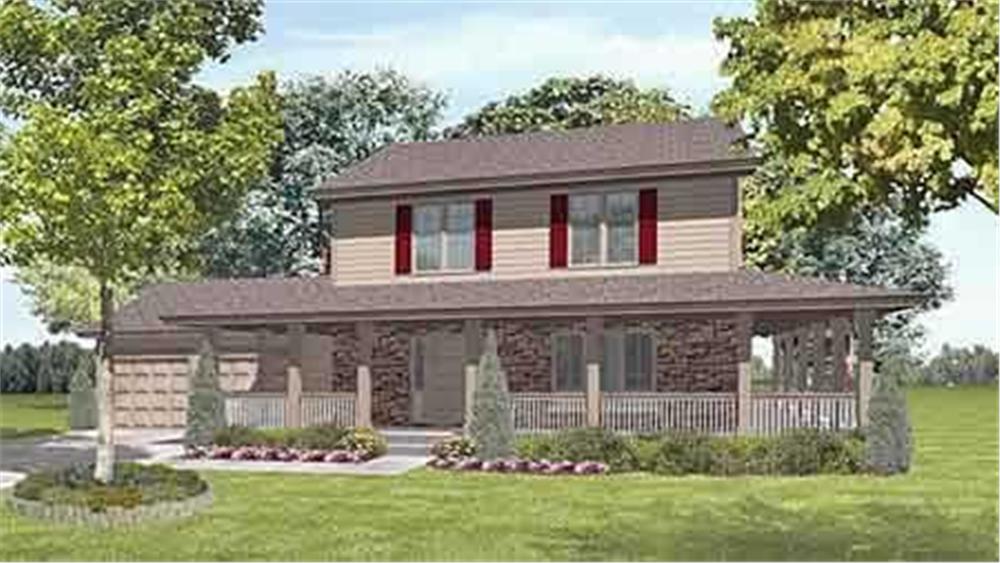 Front view of Craftsman home (ThePlanCollection: House Plan #146-1607)