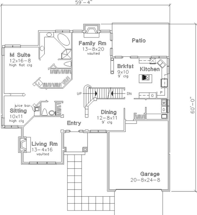 Floor Plan First Story of Cape Cod Plan #146-1617