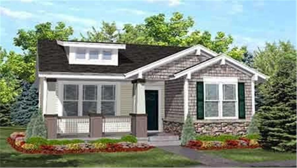 Front view of Bungalow home (ThePlanCollection: House Plan #146-1620)